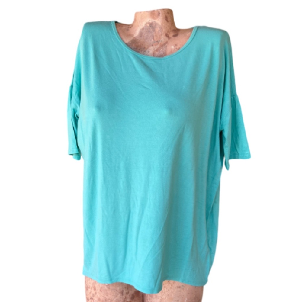 Turquoise Oversized 3/4 Sleeve Tunic
